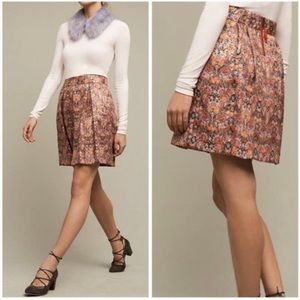 Anthropologie / Maeve Rosia Pleated Brocade Mini Skirt Sz XS EUC